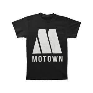 Motown Records Unisex Adult M Logo T-Shirt / Black/White